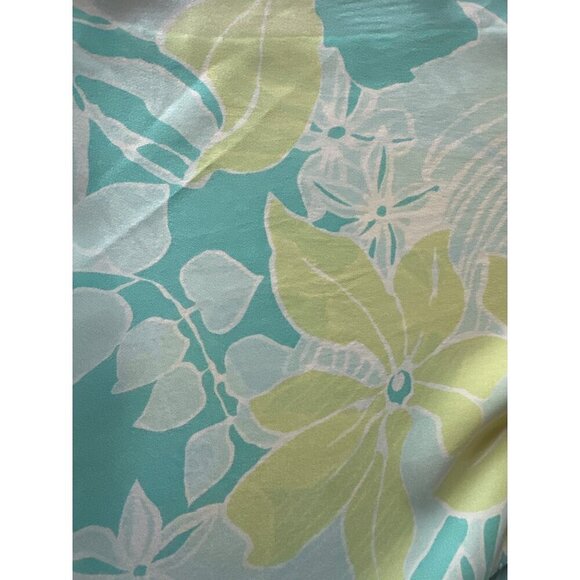 Vintage Floral Turquoise & Lime Green Sheer Scarf - Picture 2 of 3